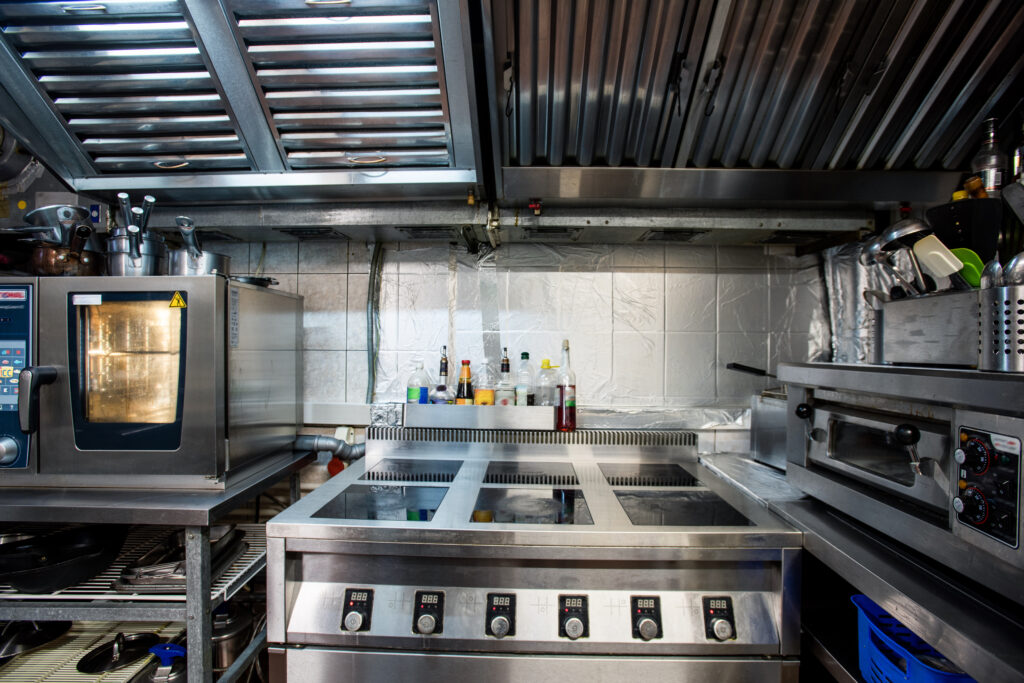 commercial stove after cleaning rangehood filters